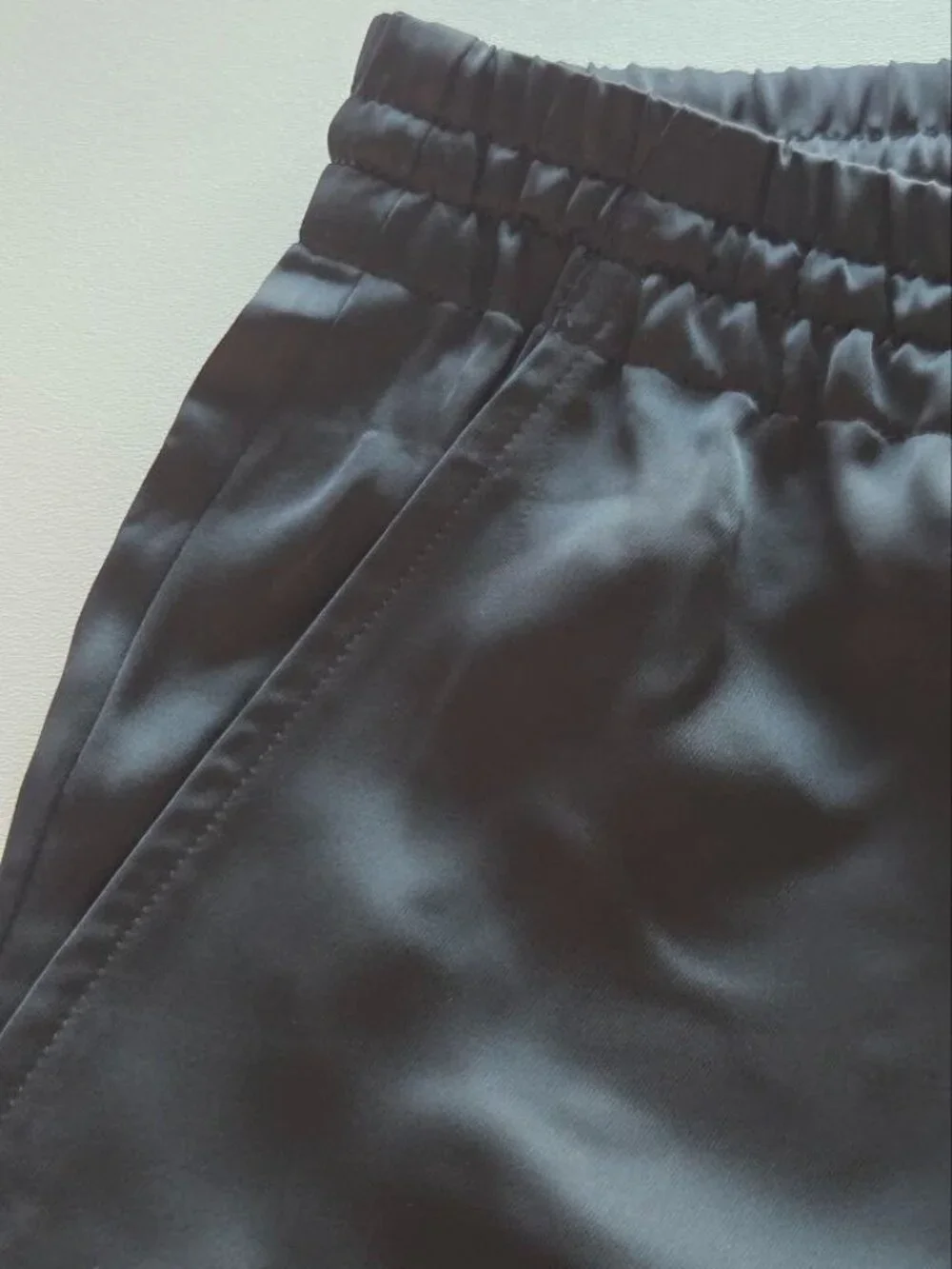 $165 Lauren Ralph Lauren Satin Charmeuse Wide-Leg Pant Black Size M - Picture 7 of 11